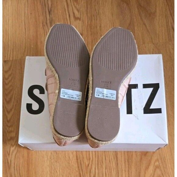 Schutz Patty Croc Embossed Espadrille Loafers Pink Women's Size 6.5 B - Picture 5 of 10